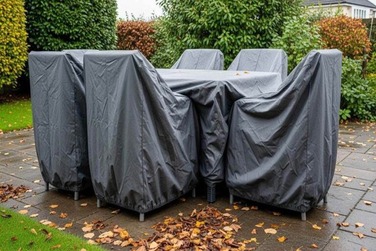 Des bâches en PVC sur mesure avec oeillets utilisées dans le jardin