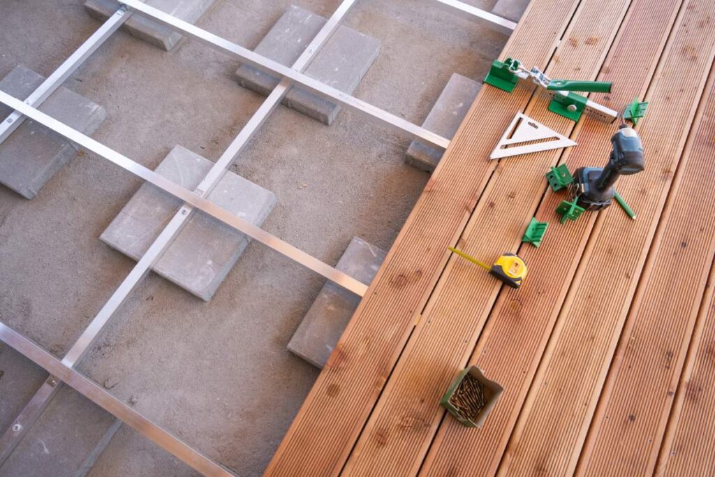 Construction d'une terrasse en bois